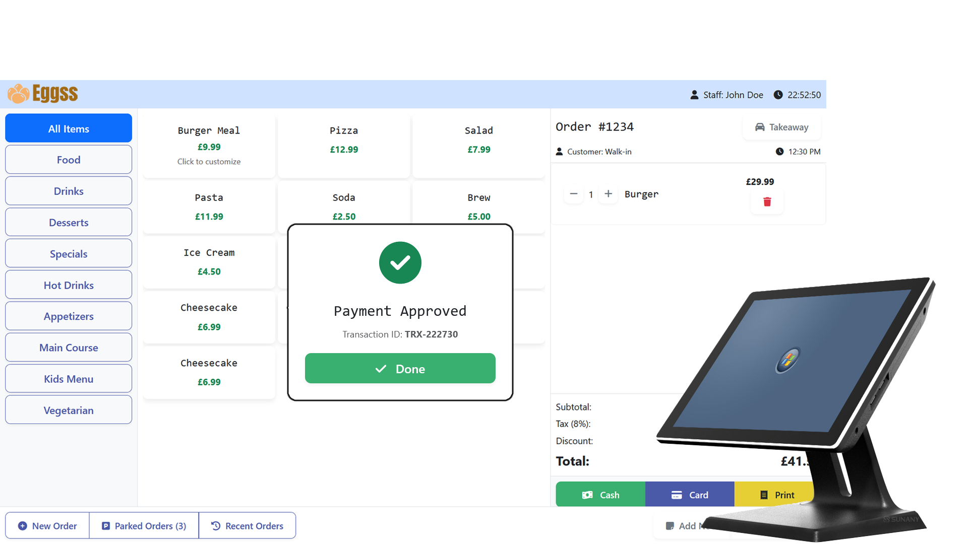 Eggss POS System payments